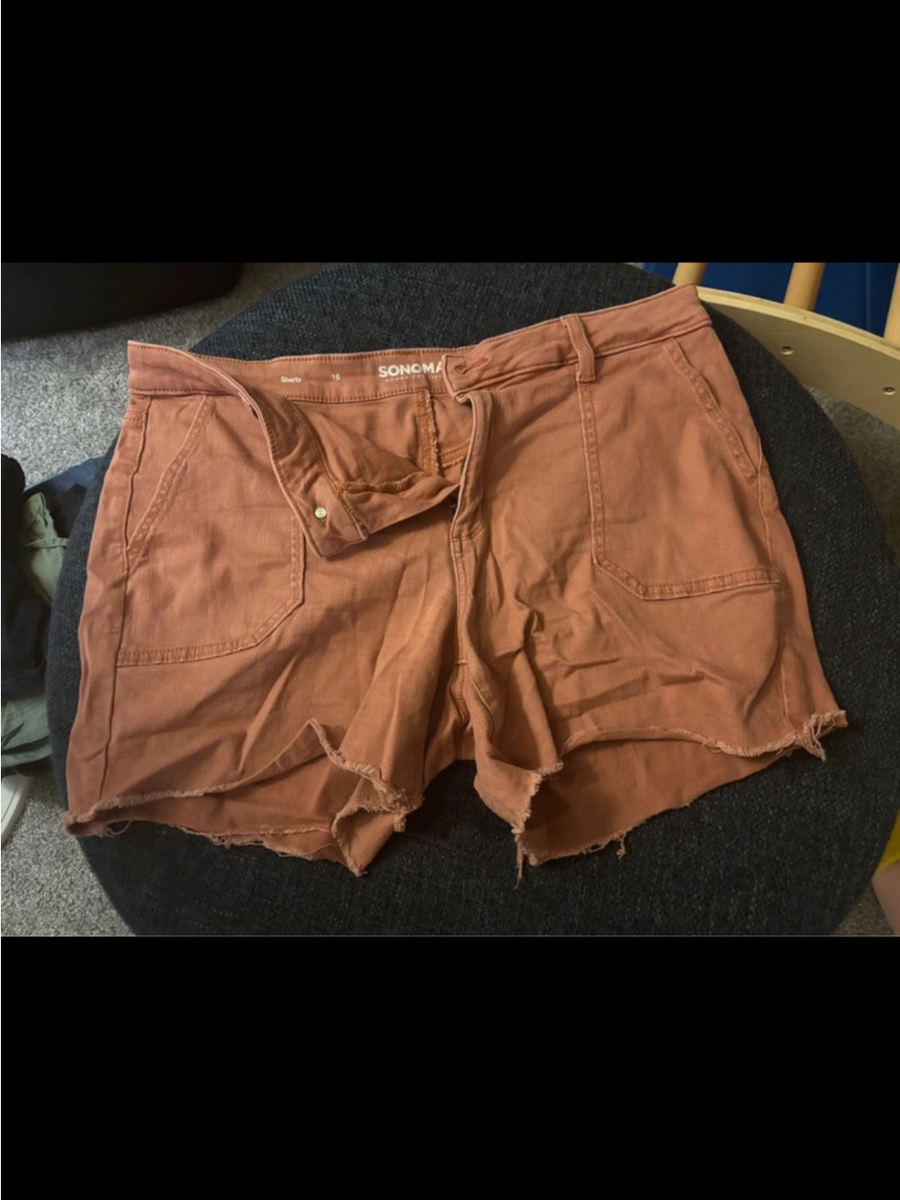 Coral cut off shorts